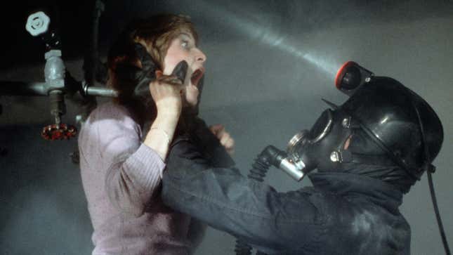 In 1981's My Bloody Valentine, a miner kills a victim.